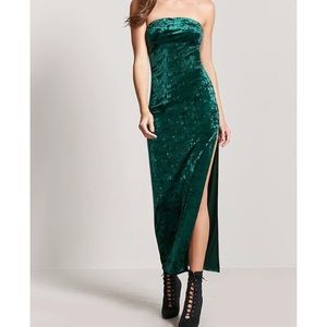 Green velvet dress